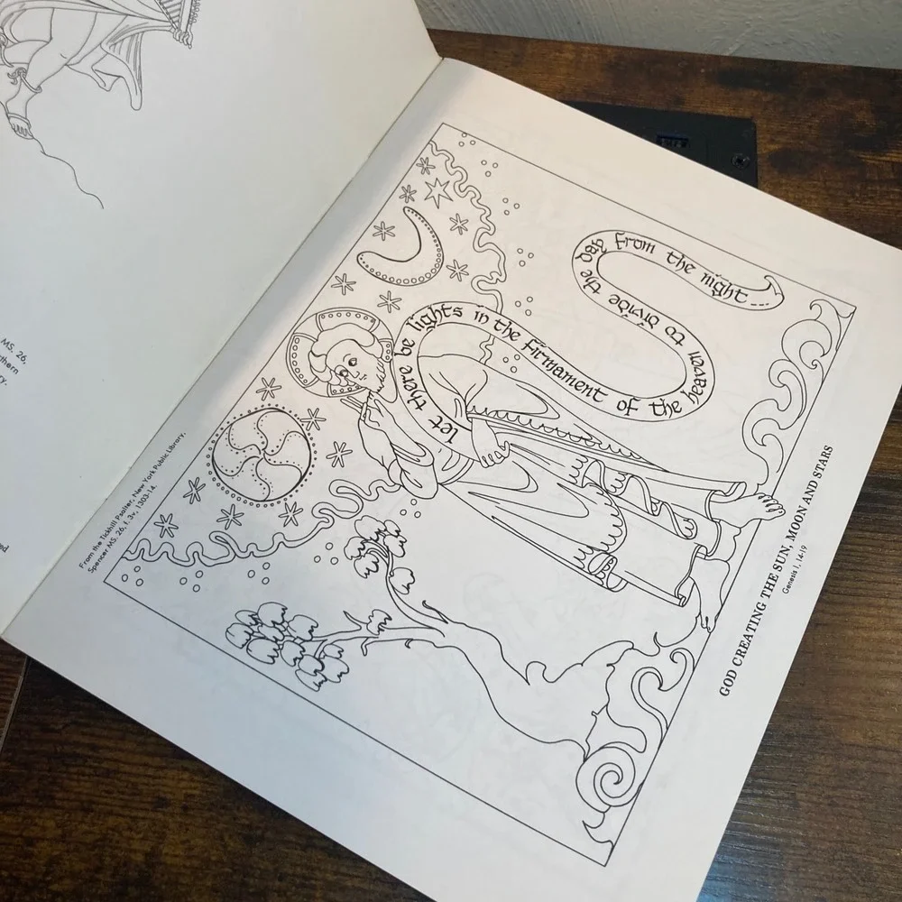 Bible Old Testament Coloring Book 1998 Vintage Medieval Art NEW Bellerophon Book